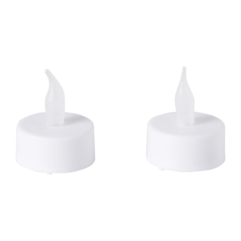 LED waxinelichten - wit - set van 2 - 12x4x10 cm