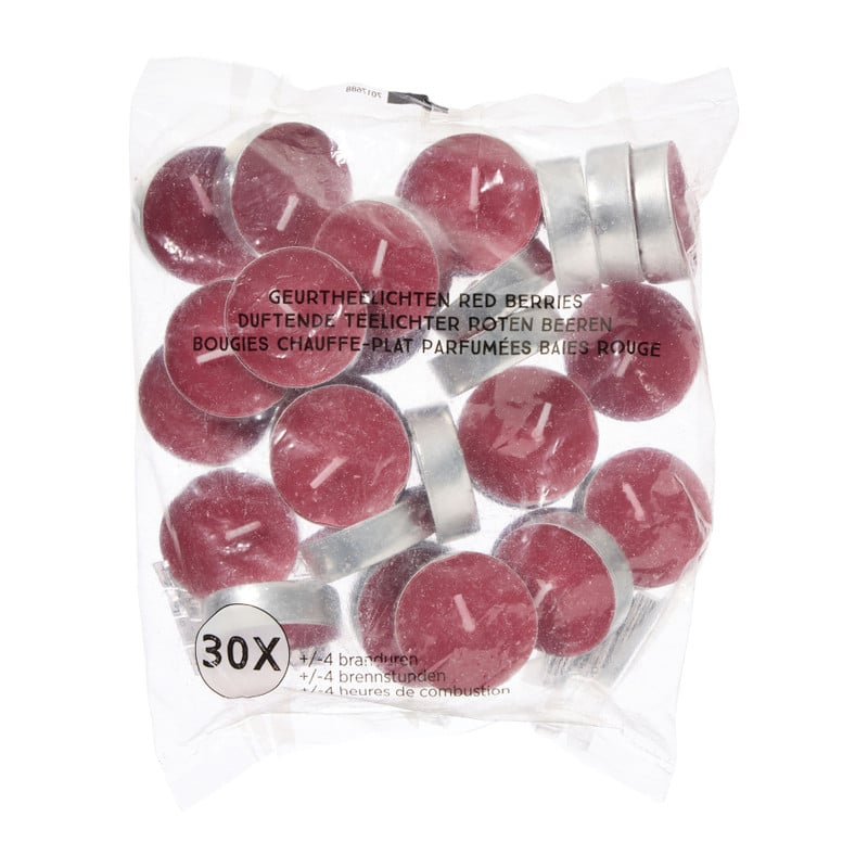 Geur waxinelichten - red berries - set van 30