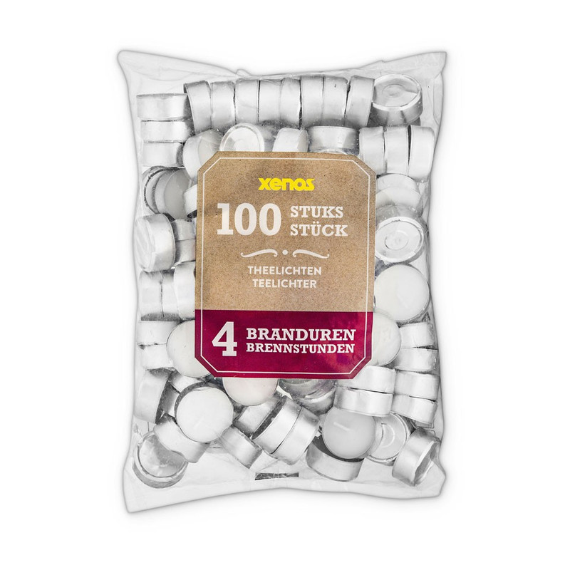 Theelichten - 4 branduren - 100 stuks