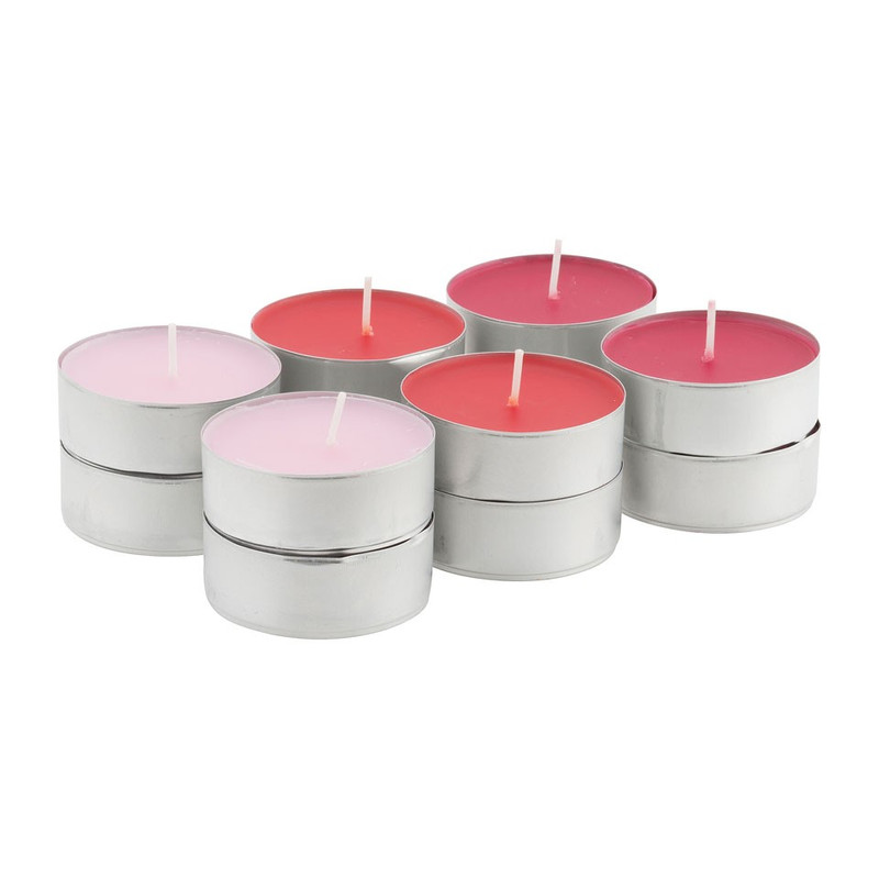 Maxi-theelichten mulberry - 9 branduren - 12 stuks