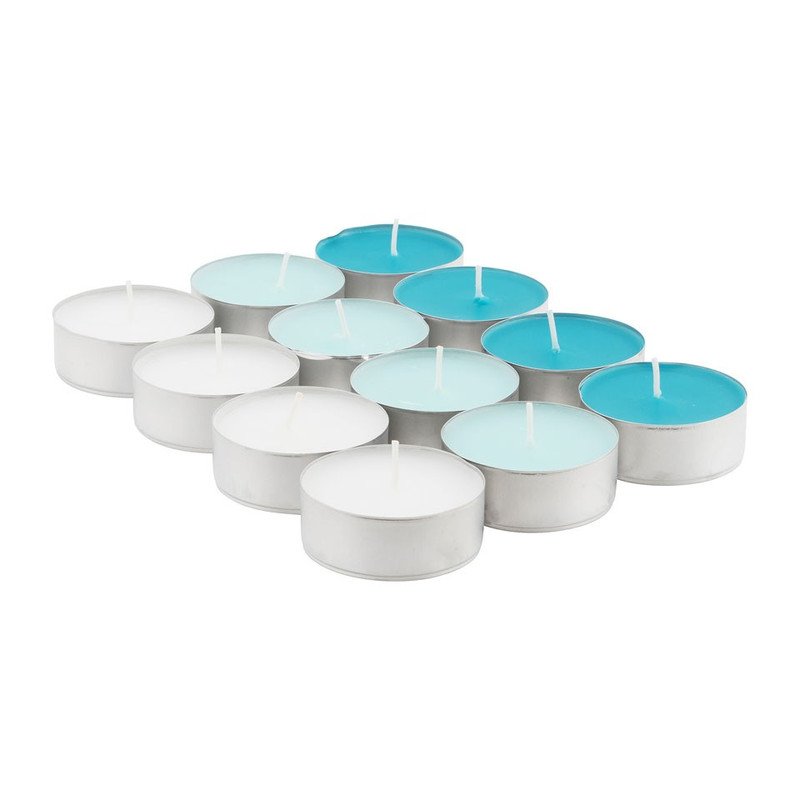 Maxi-theelichten cotton - 9 branduren - 12 stuks
