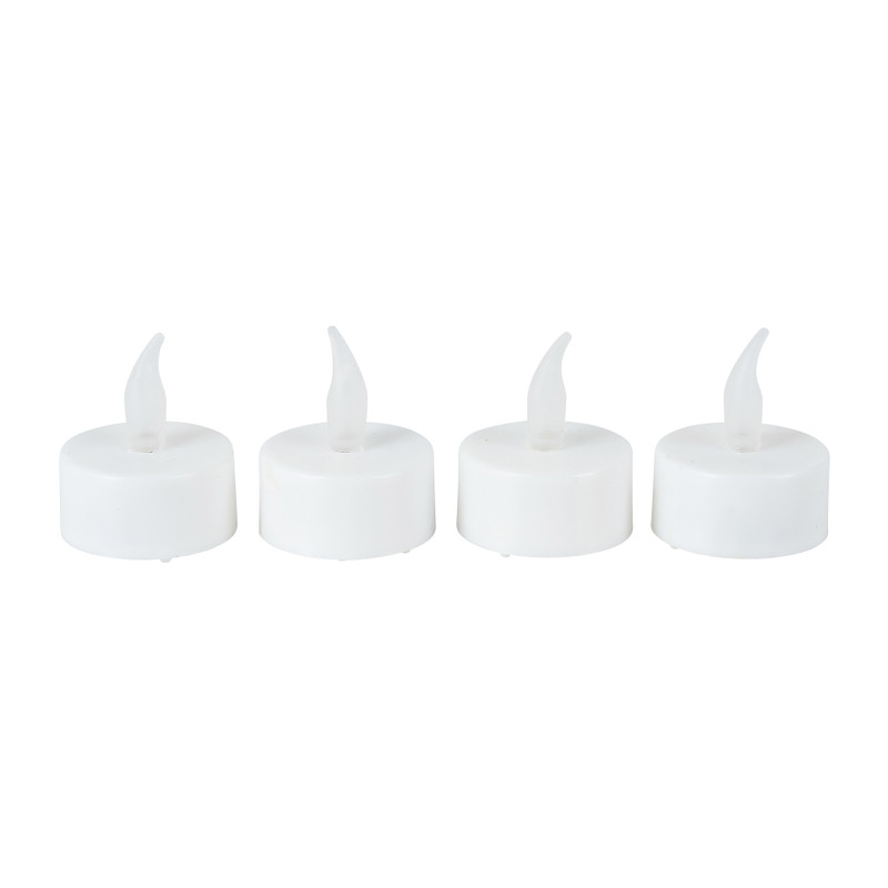 LED theelichten met timer - wit - 4 stuks