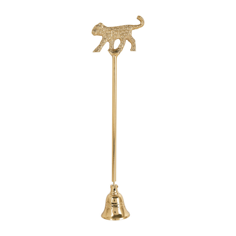 Kaarsendover luipaard - goud - 28 cm 