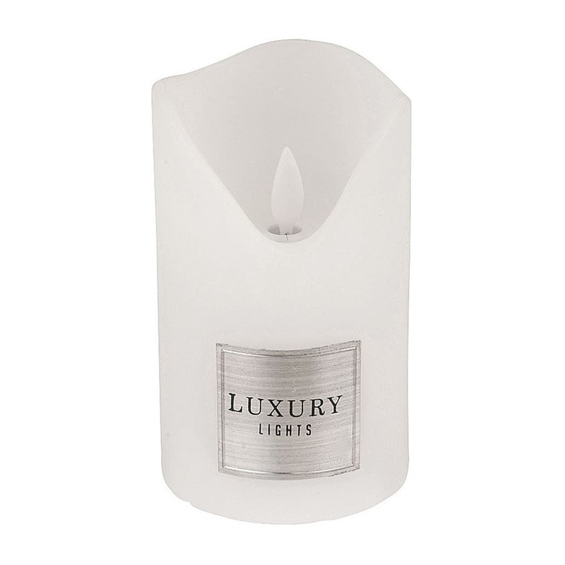LEDkaars met bewegende vlam - wit - 7.5x12 cm
