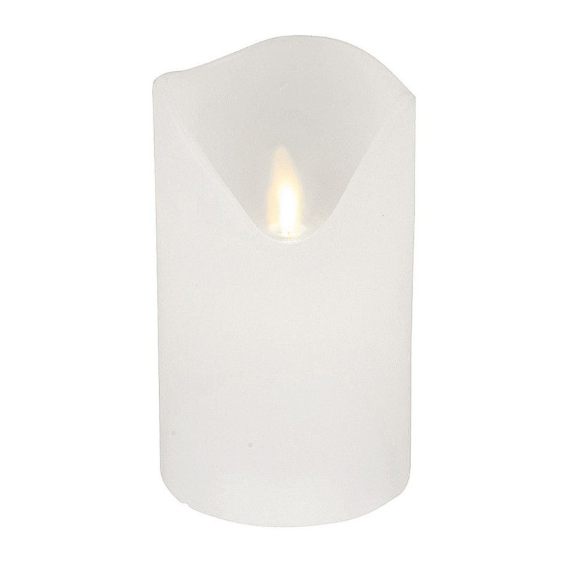 LEDkaars met bewegende vlam - wit - 7.5x12 cm