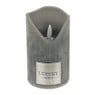 LEDkaars met bewegende vlam - grijs - 7.5x12 cm