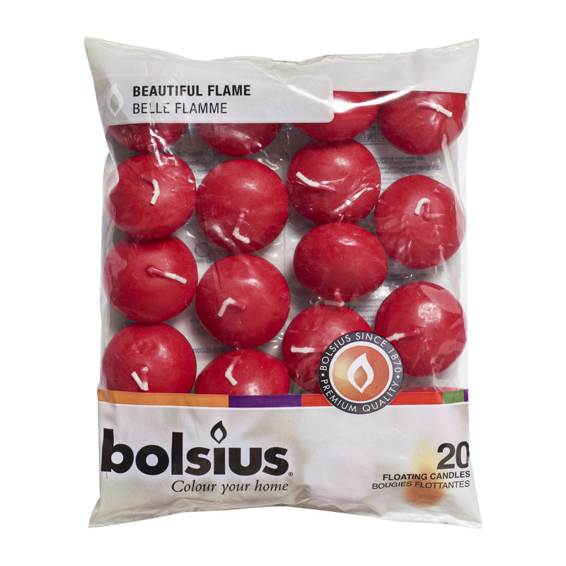 Drijfkaarsen - rood - set van 20