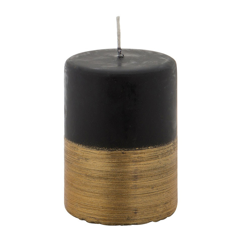 Kaars - zwart/goud - 7x9 cm