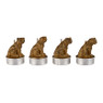 Theelicht tijger - goud - 4 stuks