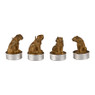 Theelicht tijger - goud - 4 stuks
