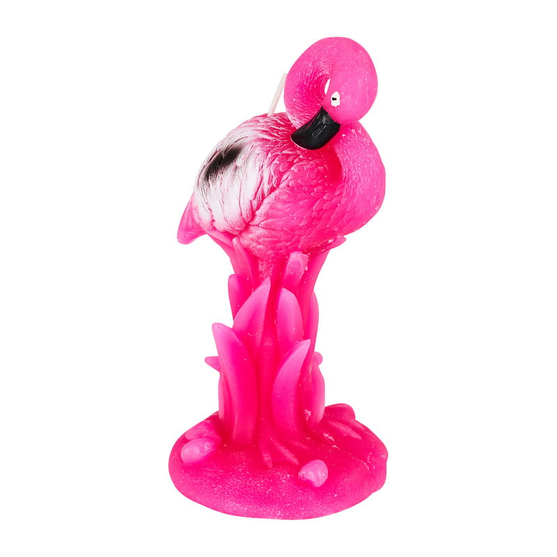 Kaars flamingo - ø6x15 cm