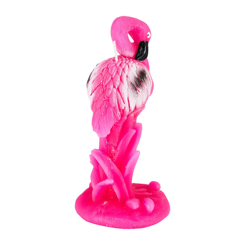 Kaars flamingo - ø6x15 cm