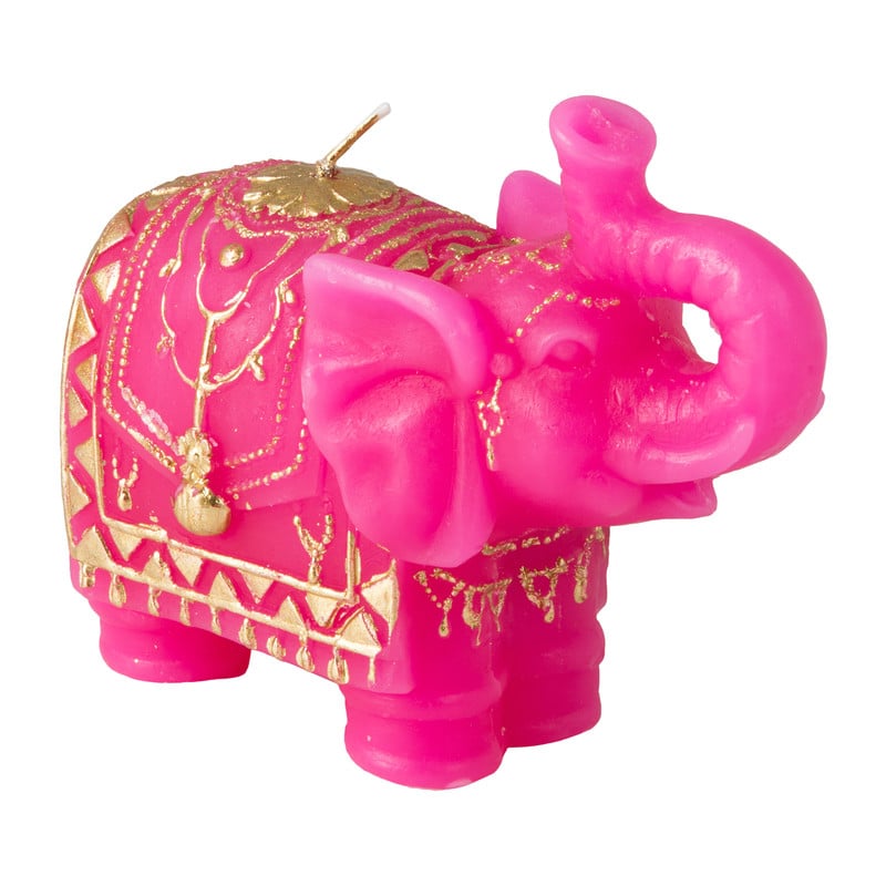 Kaars olifant - roze - 5x8x10 cm