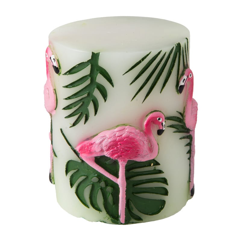 LED kaars flamingo - 10x8 cm