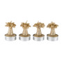 Theelichten palmboom - goudkleurig - set van 4