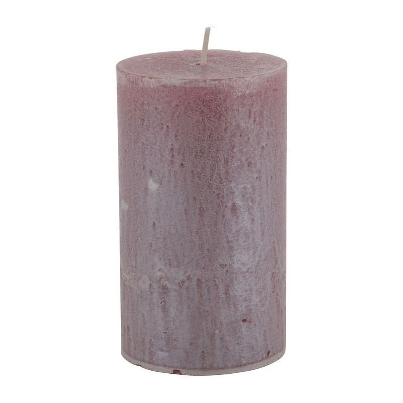 Kaars rustiek - metallic roze - 12x7 cm