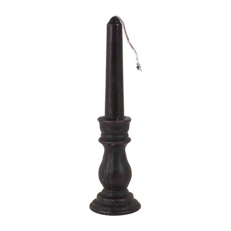 Kaars kandelaar - zwart - 25.5 cm