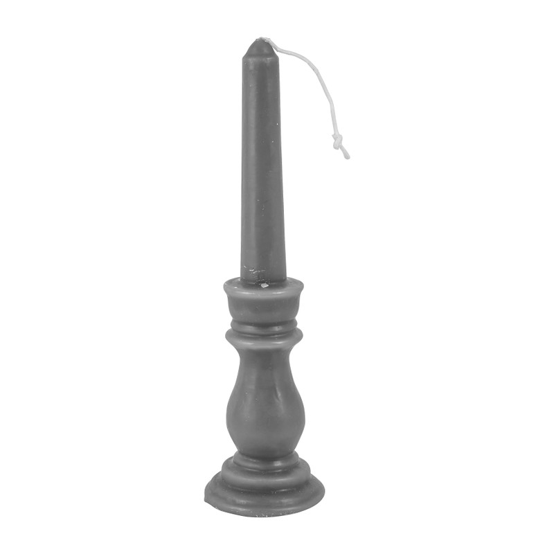 Kaars kandelaar - grijs - 25.5 cm