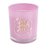 Kaars met quote - roze - ⌀7x 8 cm  