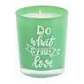 Kaars met quote - groen - ⌀5.5x6.5 cm 
