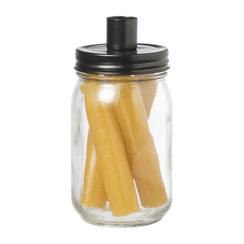 Kandelaar jar - okergeel - ⌀7,8x15,5 cm