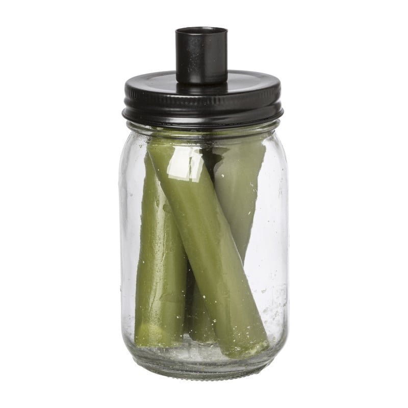 Kandelaar jar - groen - ø7.8x15.5 cm