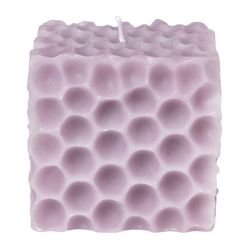 Kaars honingraat - paars - 8.2x8.2x8 cm