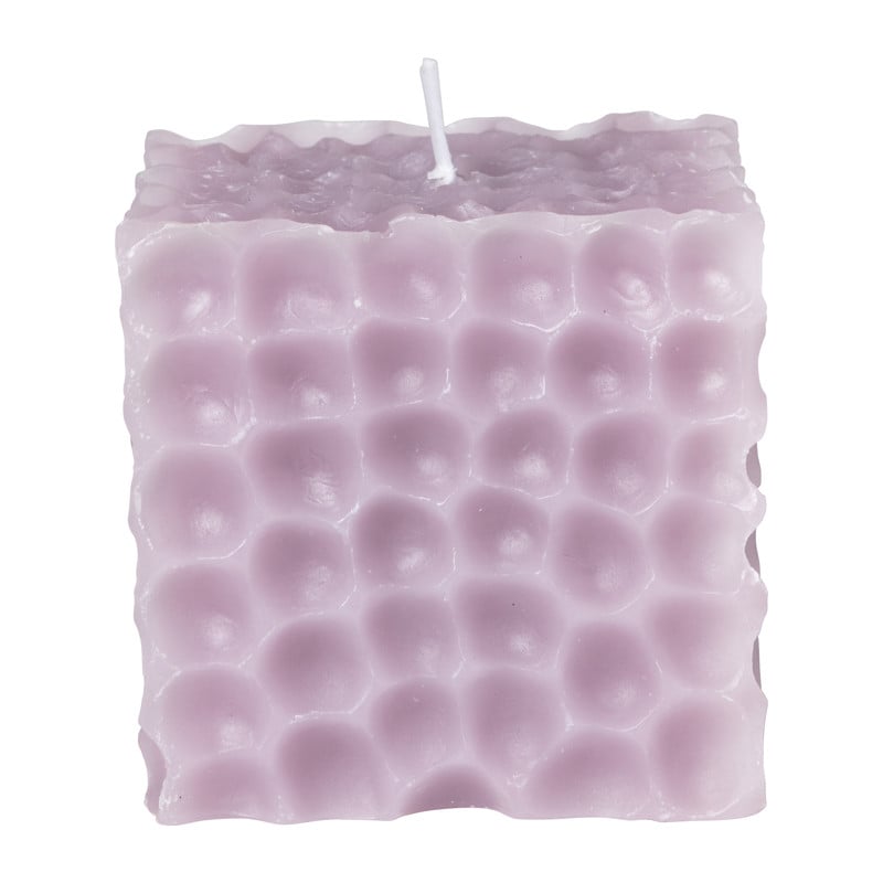 Kaars honingraat - paars - 6x6x5.5 cm