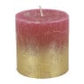 Kaars fuchsia fading goud - 7x7 cm 