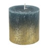 Kaars petrol fading goud - 7x7 cm 