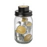 Theelichthouder jar - okergeel - ø7,8x15 cm