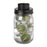 Theelichthouder jar - groen - ø7.8x15 cm