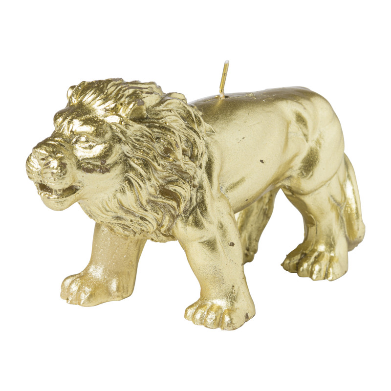 Kaars leeuw - goudkleurig - 9 cm