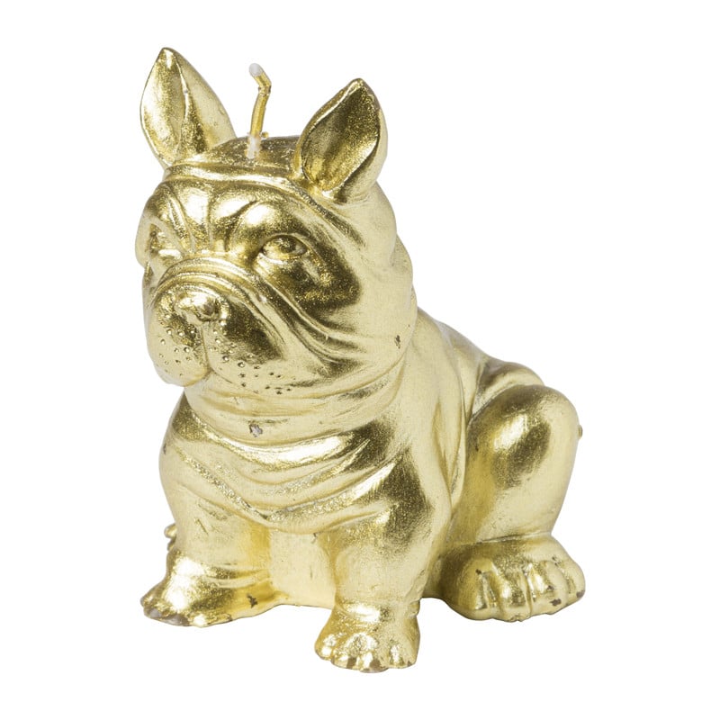 Kaars hond - goudkleurig - 9 cm