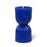 Kaars zandloper - blauw - ø6x12 cm