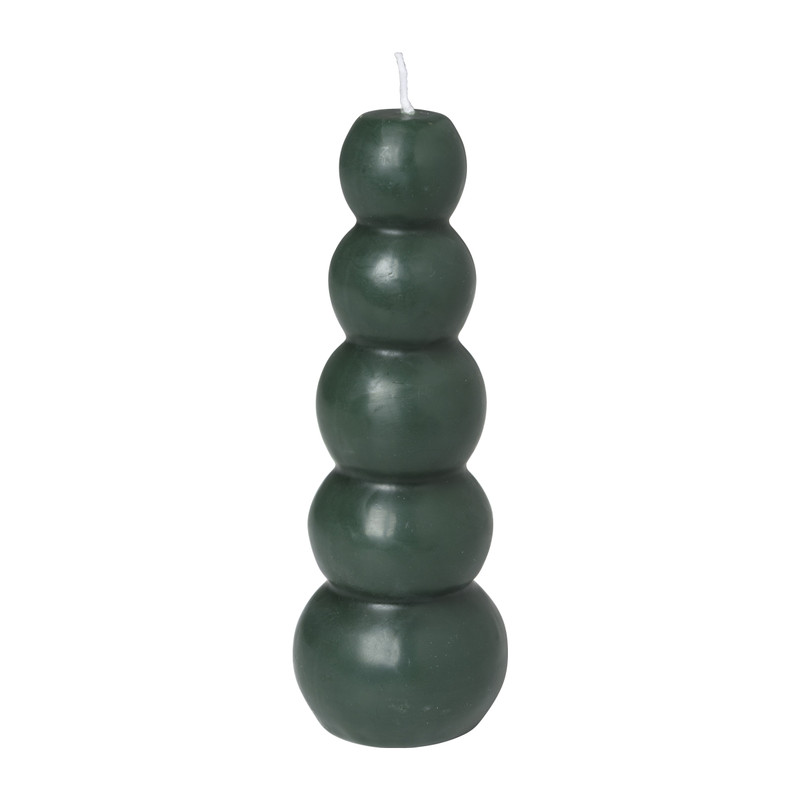 Kaars stapel bollen - groen - ø5x15 cm