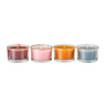 Kaars in glas laag - gekleurd - set van 4