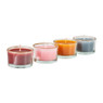 Kaars in glas laag - gekleurd - set van 4