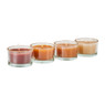 Kaars in glas laag - aarde - set van 4