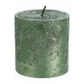 Kaars rustiek metallic - groen - ø7x7 cm