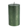 Kaars rustiek metallic - groen - ⌀7x12 cm 