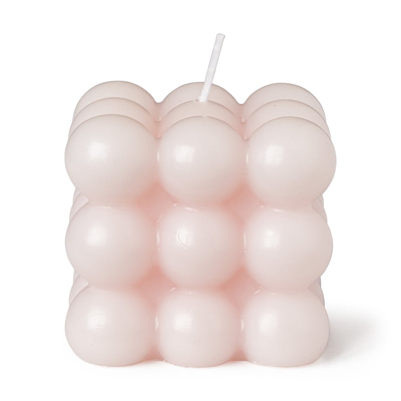 Bubbel kaars - roze - 6.5x6.5x6.5 cm 
