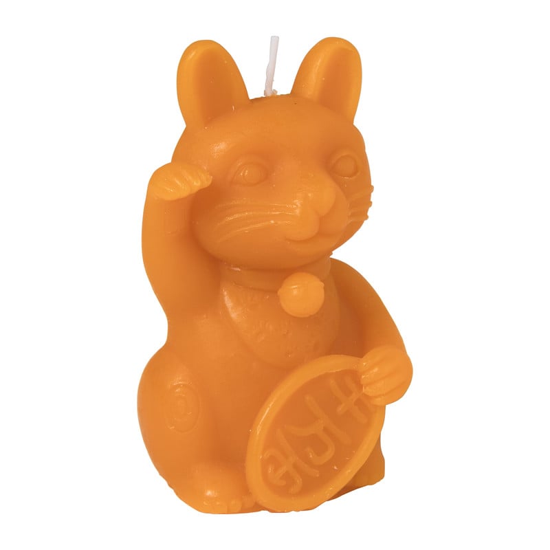 Kaars kat - oranje - 11 cm