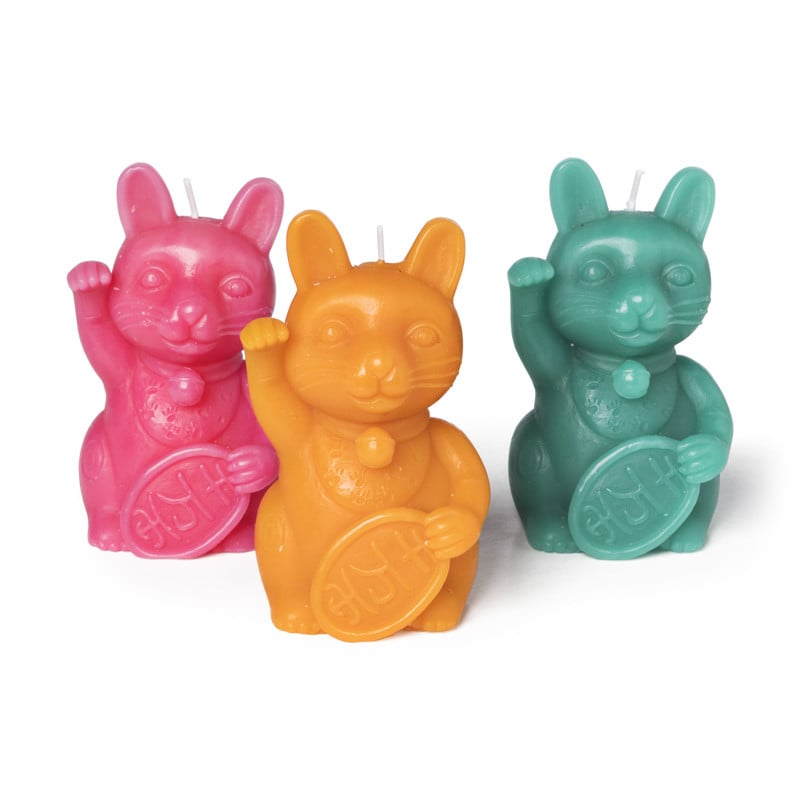Kaars kat - roze - 11 cm