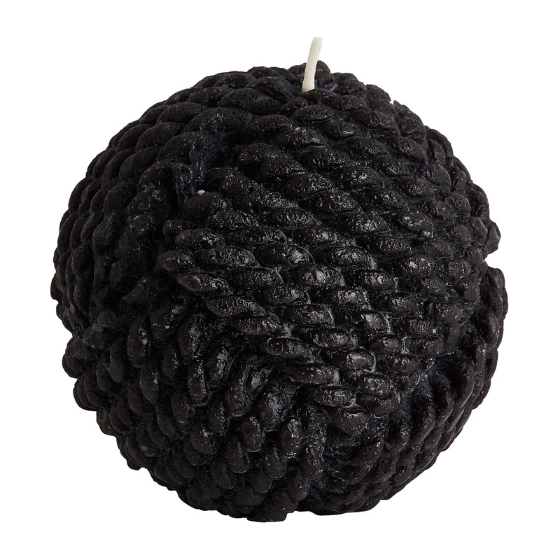 Kaars garen - zwart - 9,5x9 cm