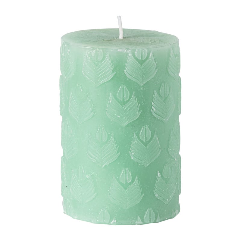 Kaars met print - mint groen - 7x10 cm