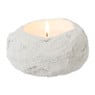 Kaars in steen bol - wit - 13x11x7 cm