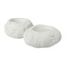 Kaars in steen bol - wit - 13x11x7 cm