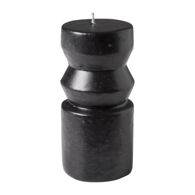 Retro kaars - zwart - Ø6.5x14 cm