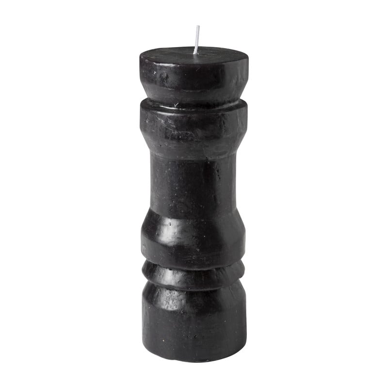 Retro kaars - zwart - Ø6.5x19 cm